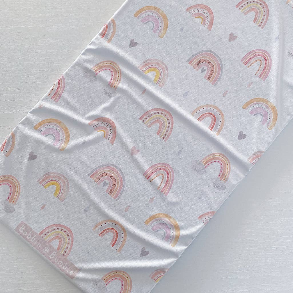 Travel Baby Changing Mat | Pink Daisy Print | Handmade UK