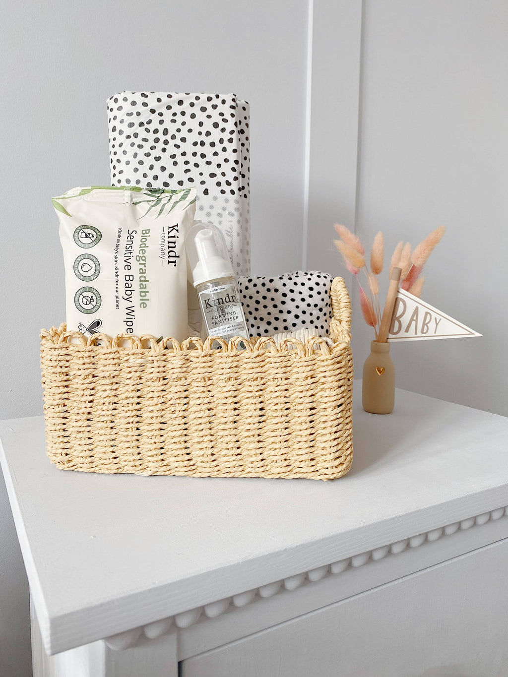 Travel Baby Changing Mat | Black Spotty Print | Handmade UK