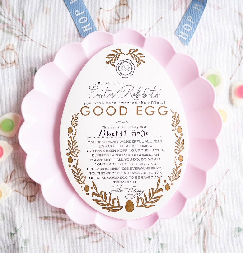 Good egg Easter certificate