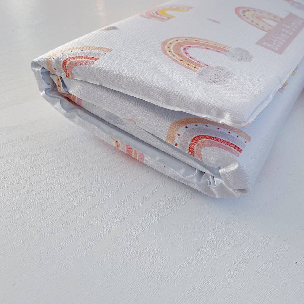 Travel Baby Changing Mat | Pink Daisy Print | Handmade UK