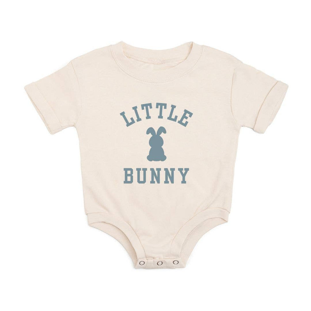 Little Bunny Steel Blue Easter Short Sleeve Romper
