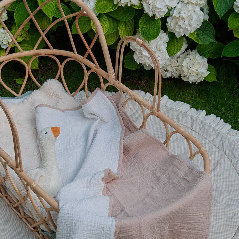 Organic Sherpa Muslin Baby Blanket - Mocha