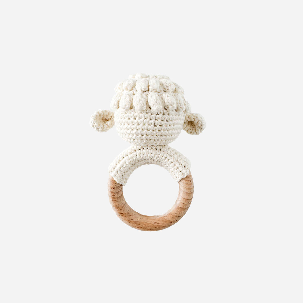 Teether Lamb Crochet Rattle
