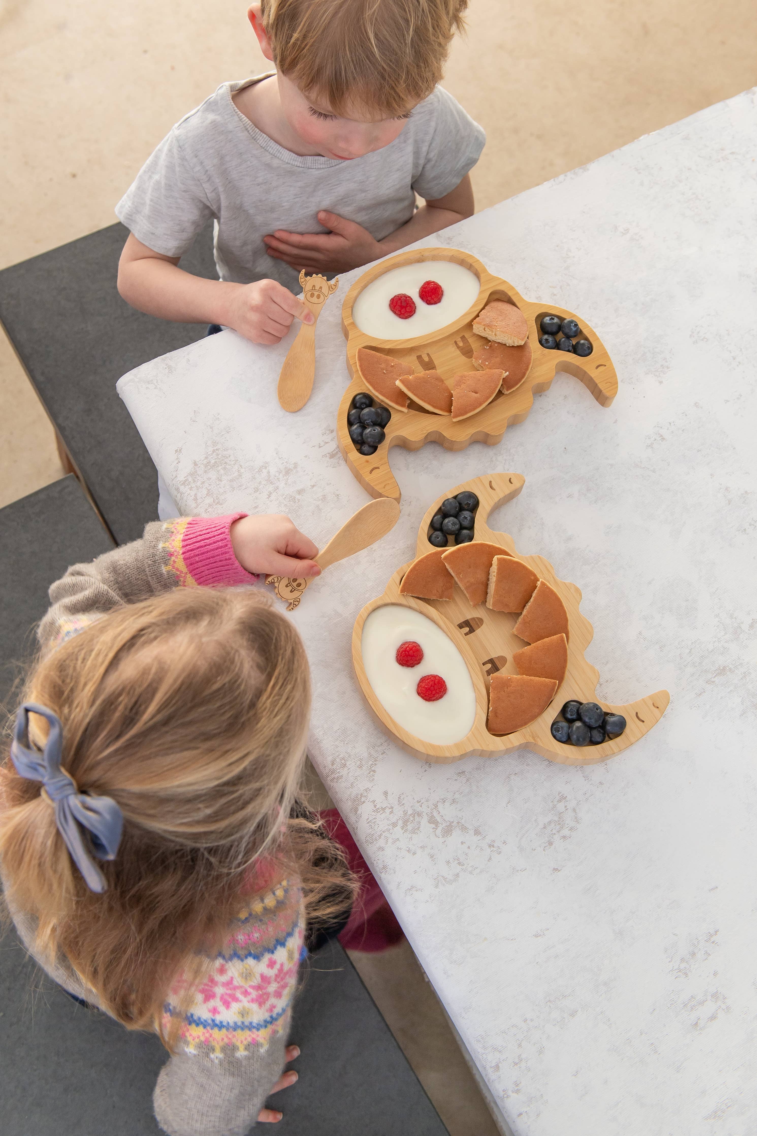 Baby Coo  - Highland Cow Bamboo Suction Plate & Gift Box