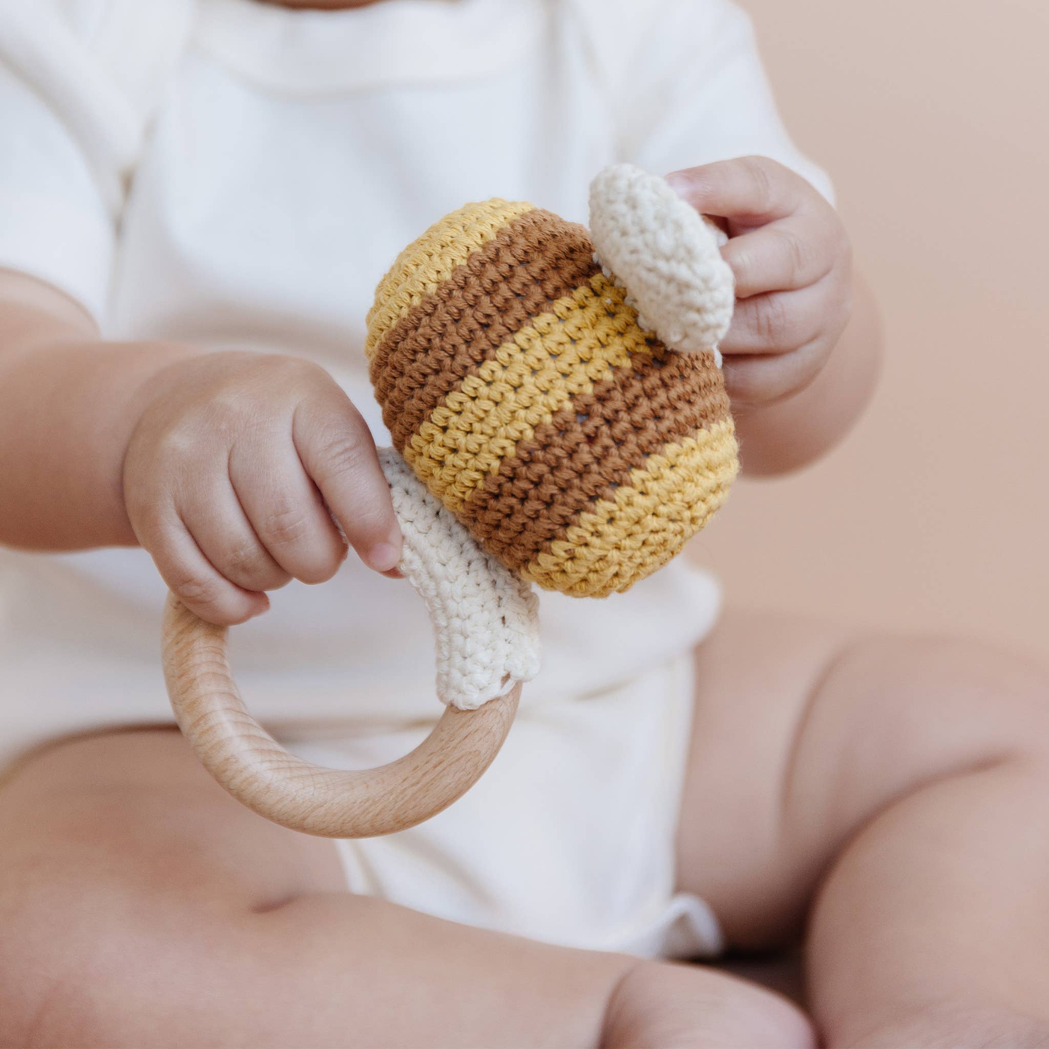 Teether Bee Crochet Rattle