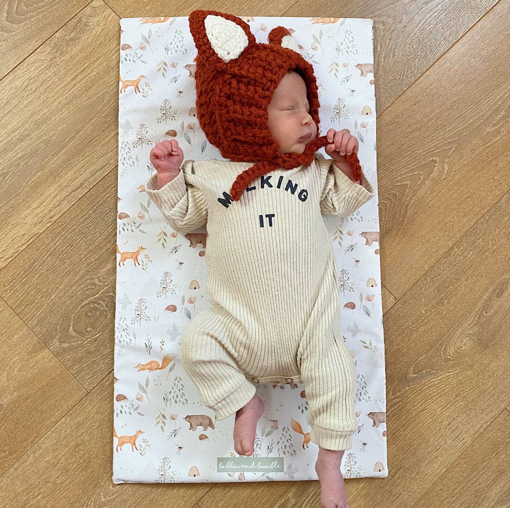Travel Baby Changing Mat | Woodland Animals Print | Handmade