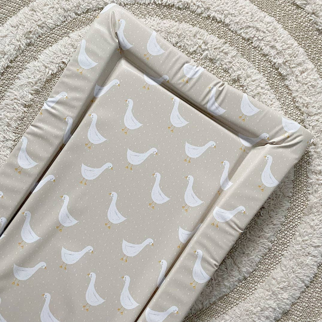 Baby Changing Mat | White Goose Unisex Print | Handmade UK