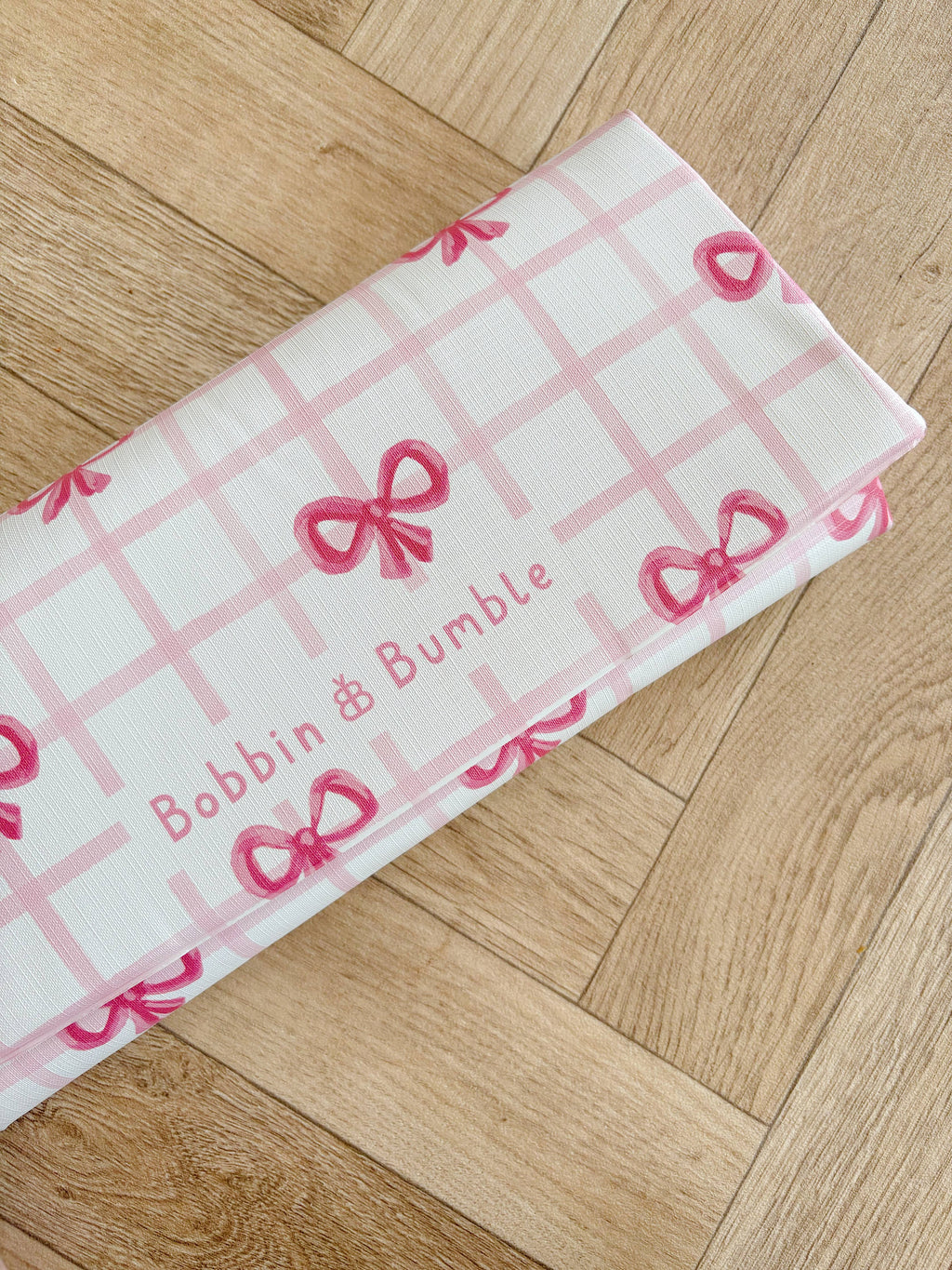 Pink Bow Travel Changing Mat | Handmade UK | Baby Girl Gift