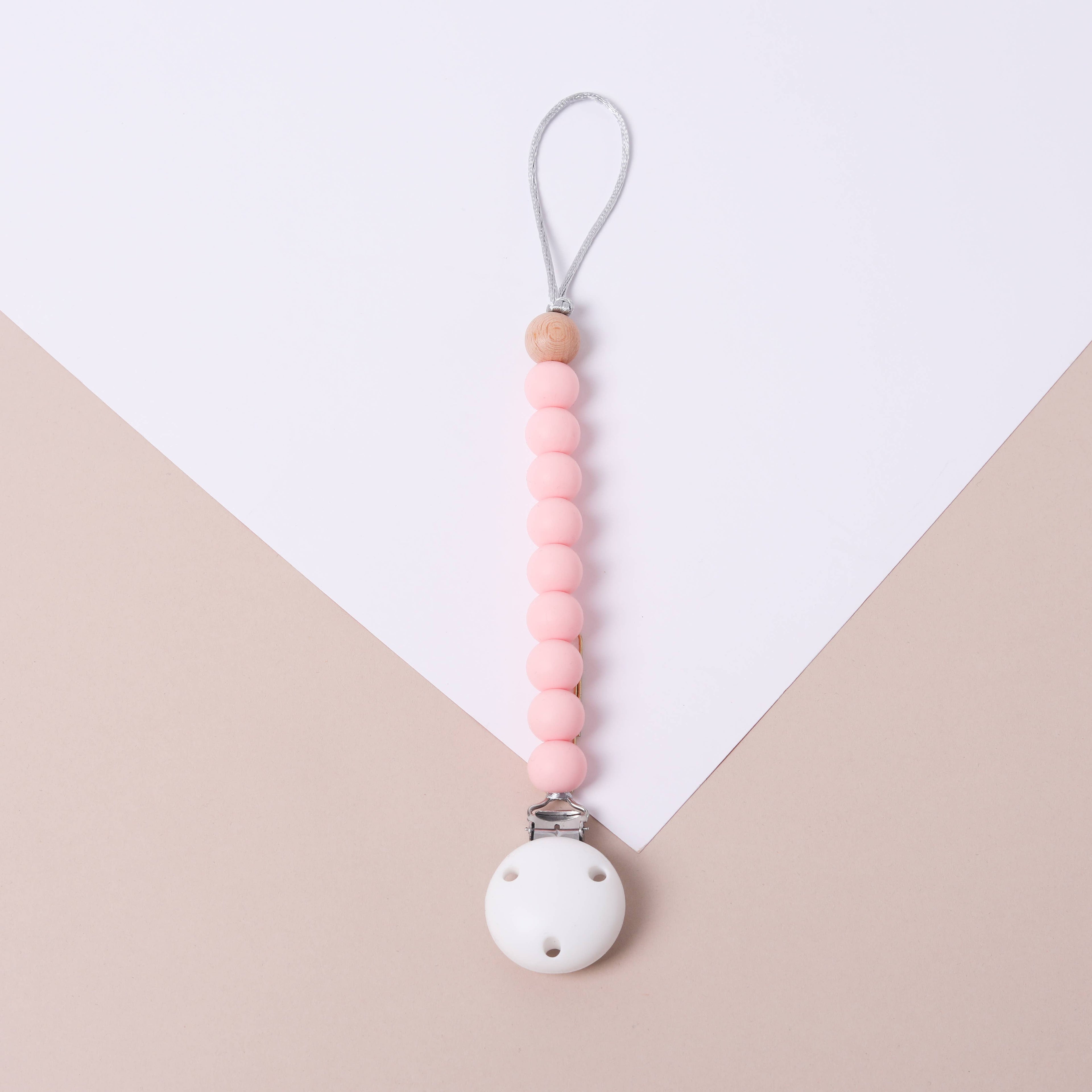 Baby Pink Silicone Dummy Clip