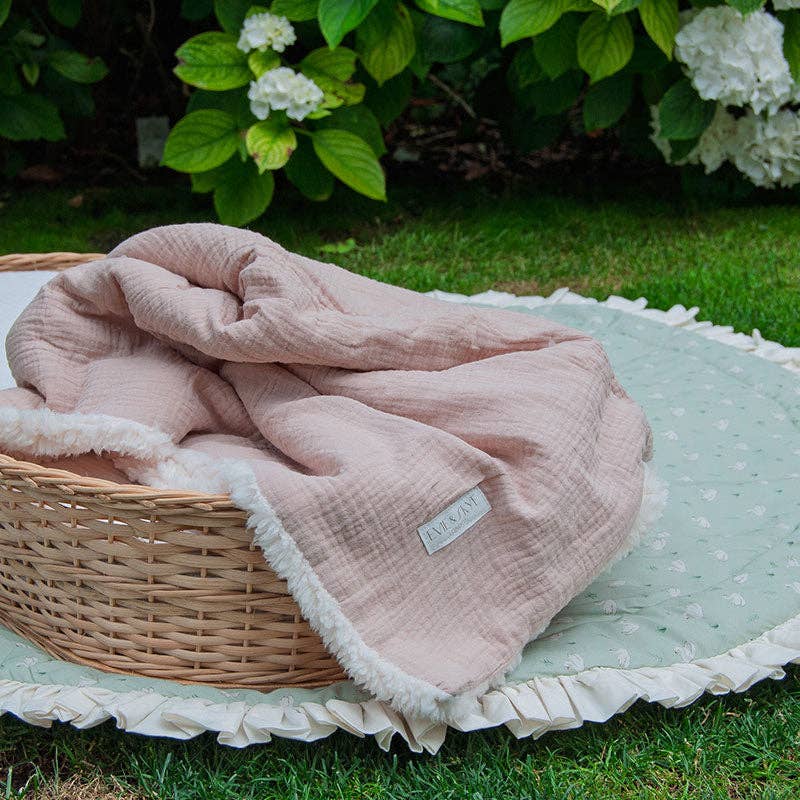 Organic Sherpa Muslin Baby Blanket - Mocha