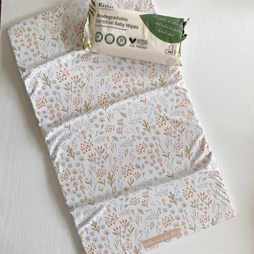 Travel Baby Changing Mat | Woodland Floral Print | Handmade