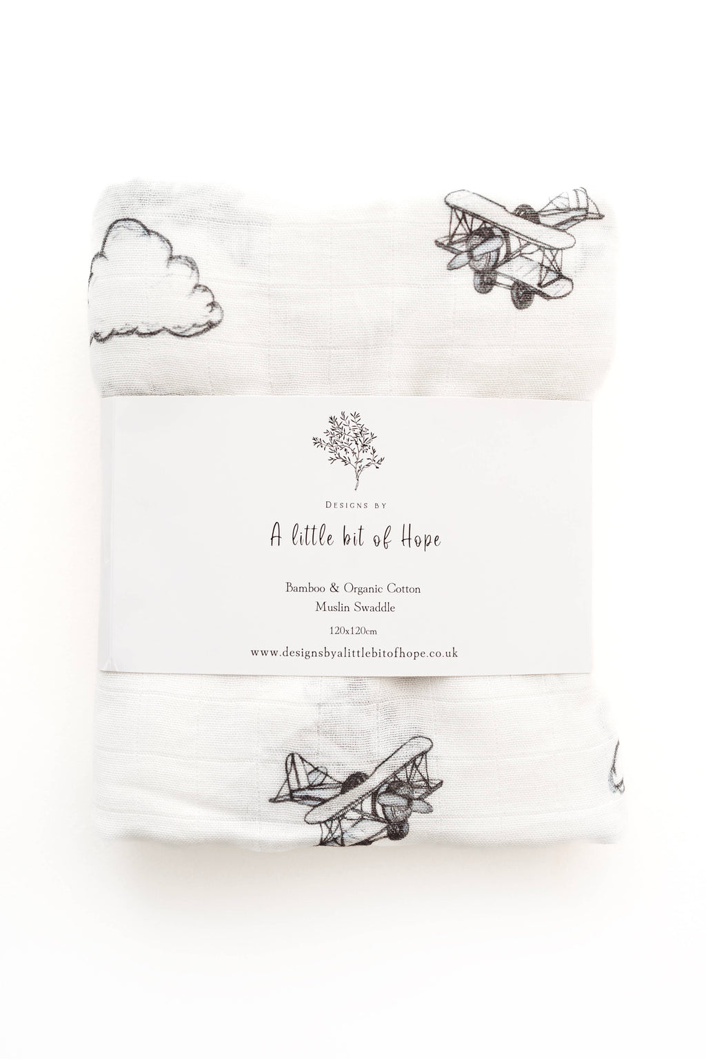 Up in the clouds - Airplane & clouds muslin blanket