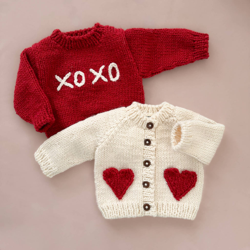 XOXO Sweater Red Baby Girls Kids Love Valentine's Sweater 12-24M