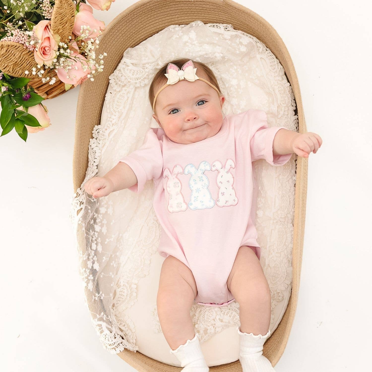 Shaker Easter Bunny Ear Bow Baby Headband - Hair Accessories