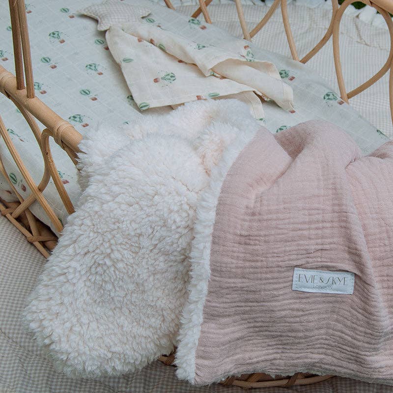 Organic Sherpa Muslin Baby Blanket - Mocha