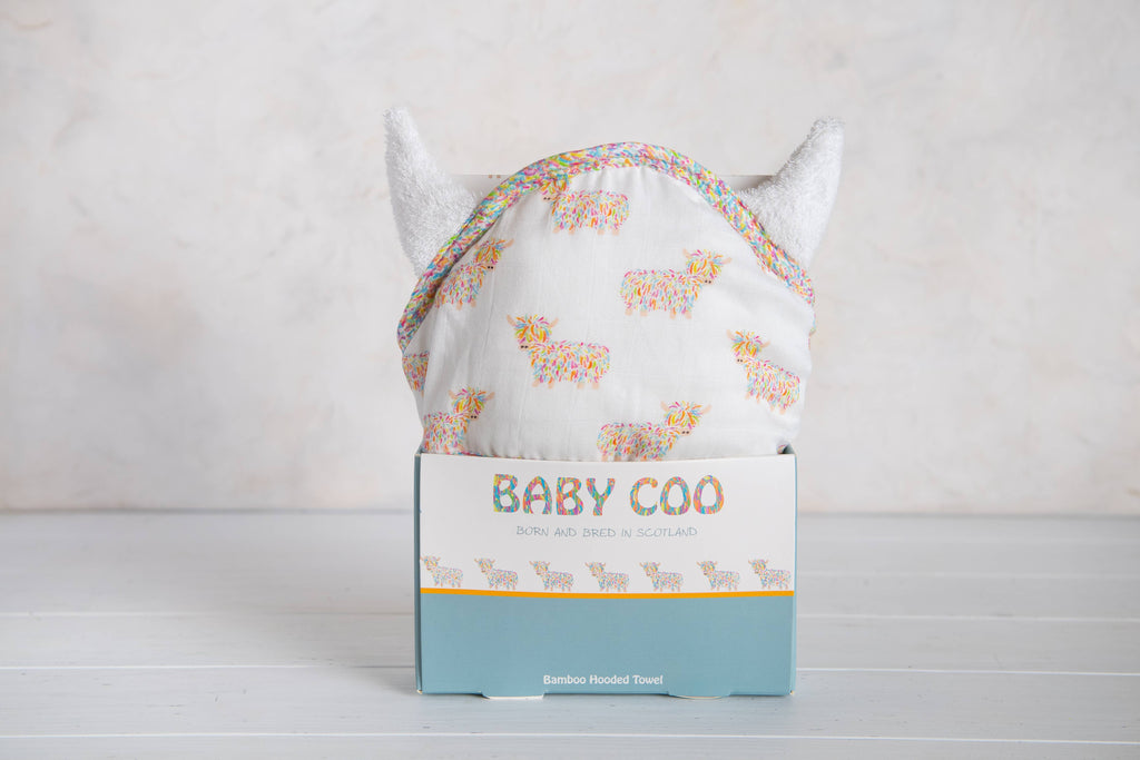 Baby Coo Towel - Highland Cow Hooded Baby & Child Towel
