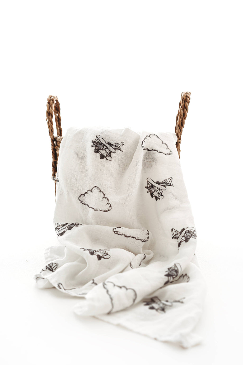 Up in the clouds - Airplane & clouds muslin blanket