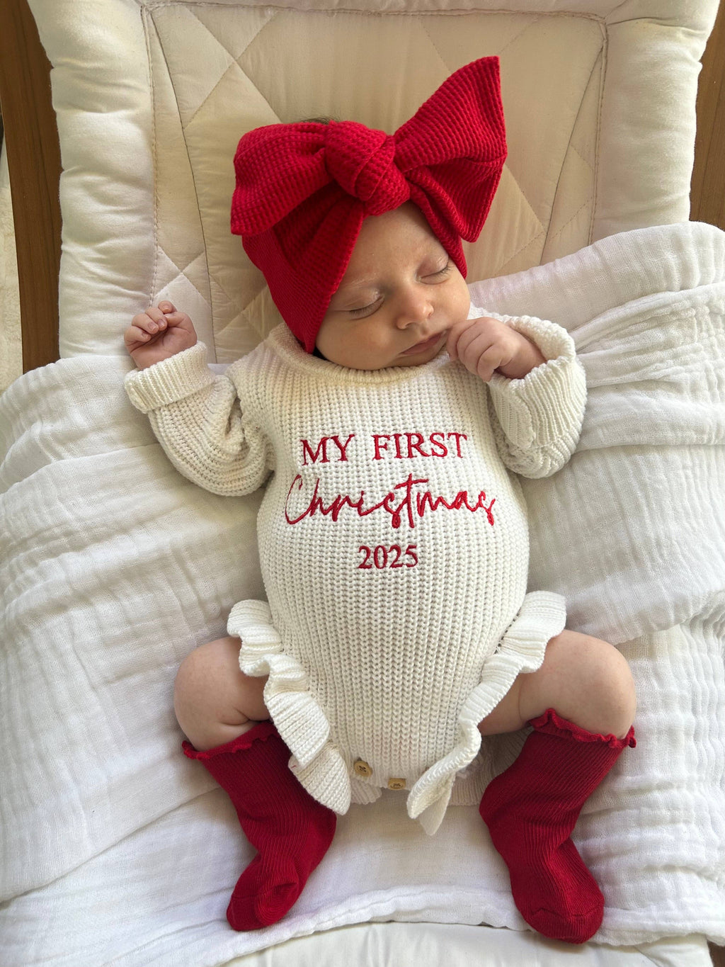 FRILL LEG ROMPER MY FIRST CHRISTMAS 2025: 6-12M