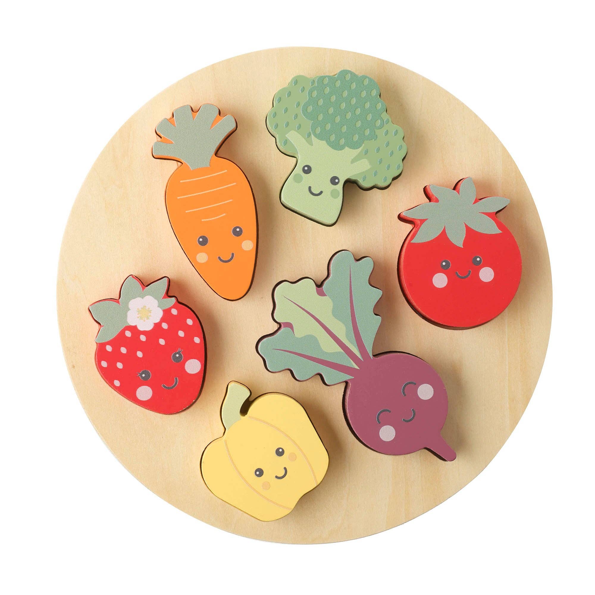 Happy Veggies Wooden Puzzle
