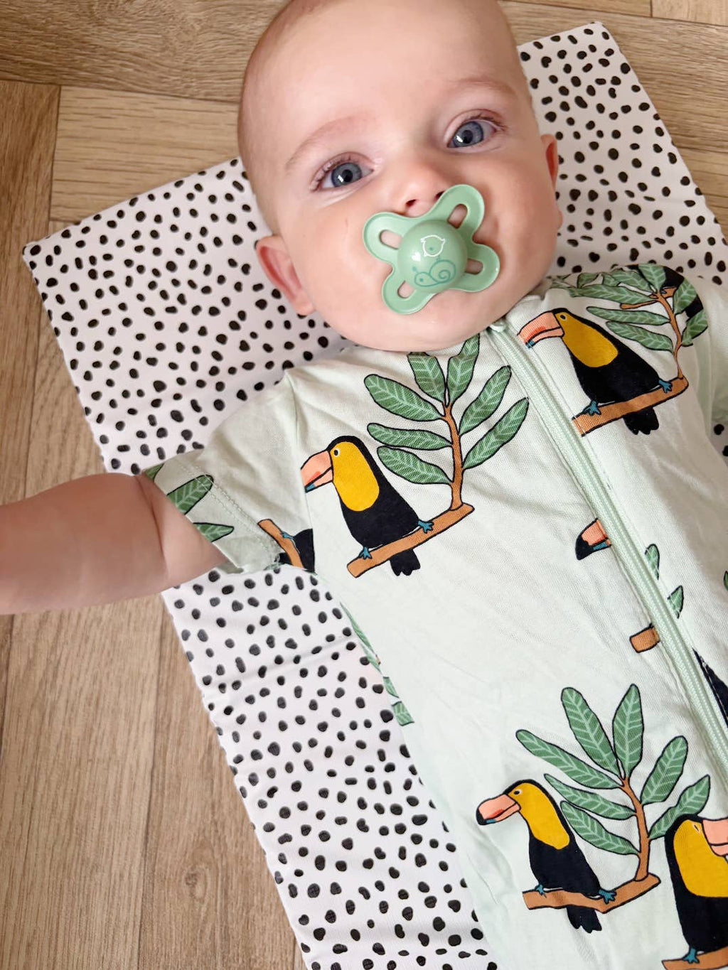 Travel Baby Changing Mat | Black Spotty Print | Handmade UK