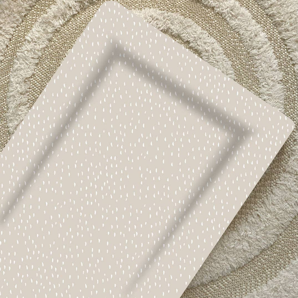 Baby Changing Mat | Greige Dash Neutral Print | Handmade UK