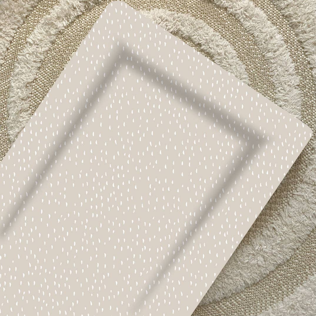 Baby Changing Mat | Greige Dash Neutral Print | Handmade UK