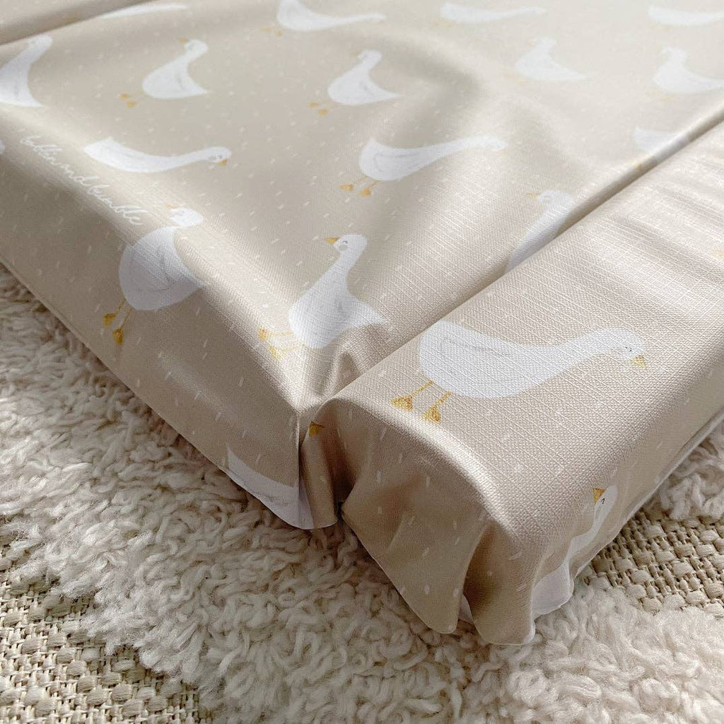 Baby Changing Mat | White Goose Unisex Print | Handmade UK