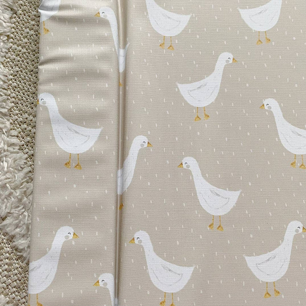 Baby Changing Mat | White Goose Unisex Print | Handmade UK