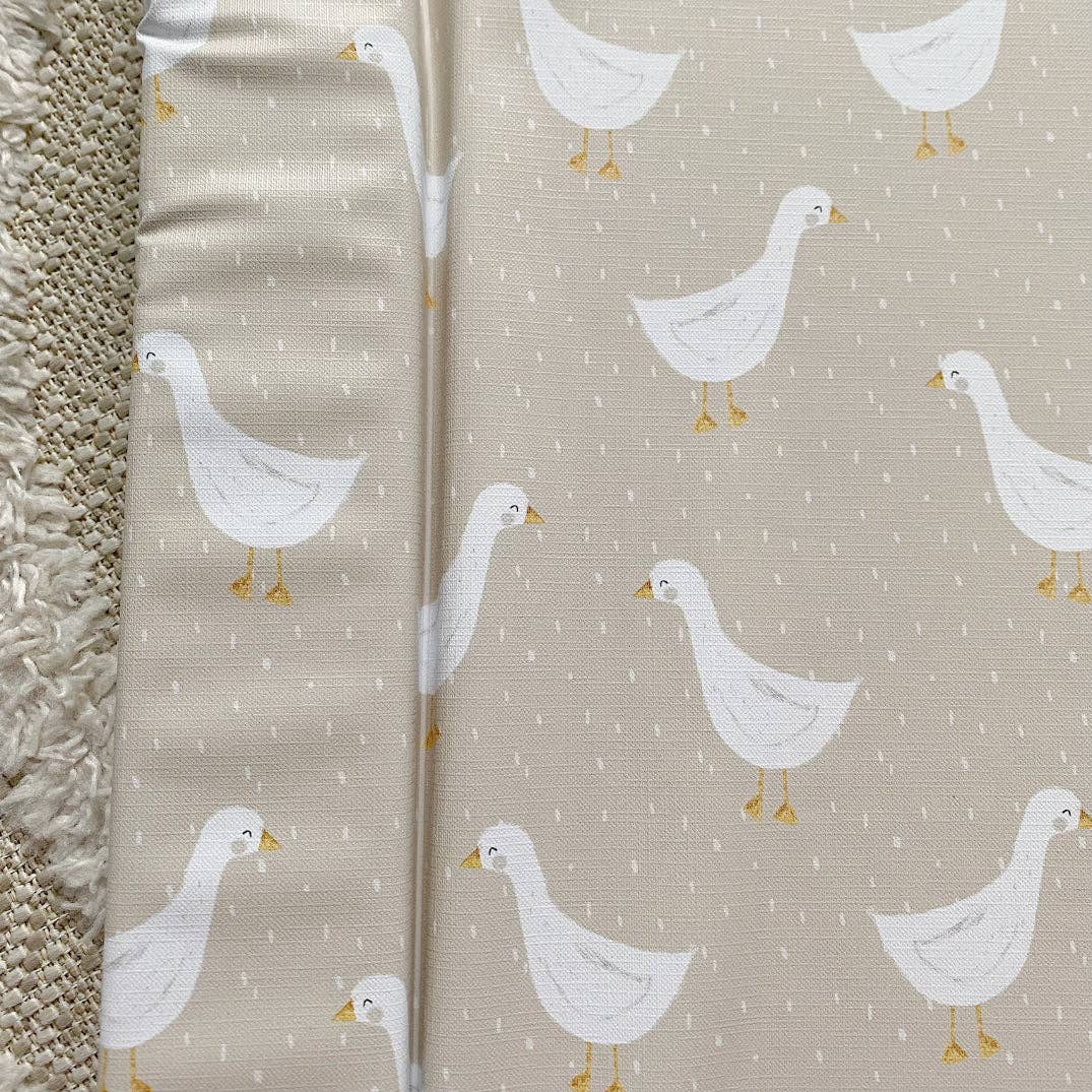 Baby Changing Mat | White Goose Unisex Print | Handmade UK