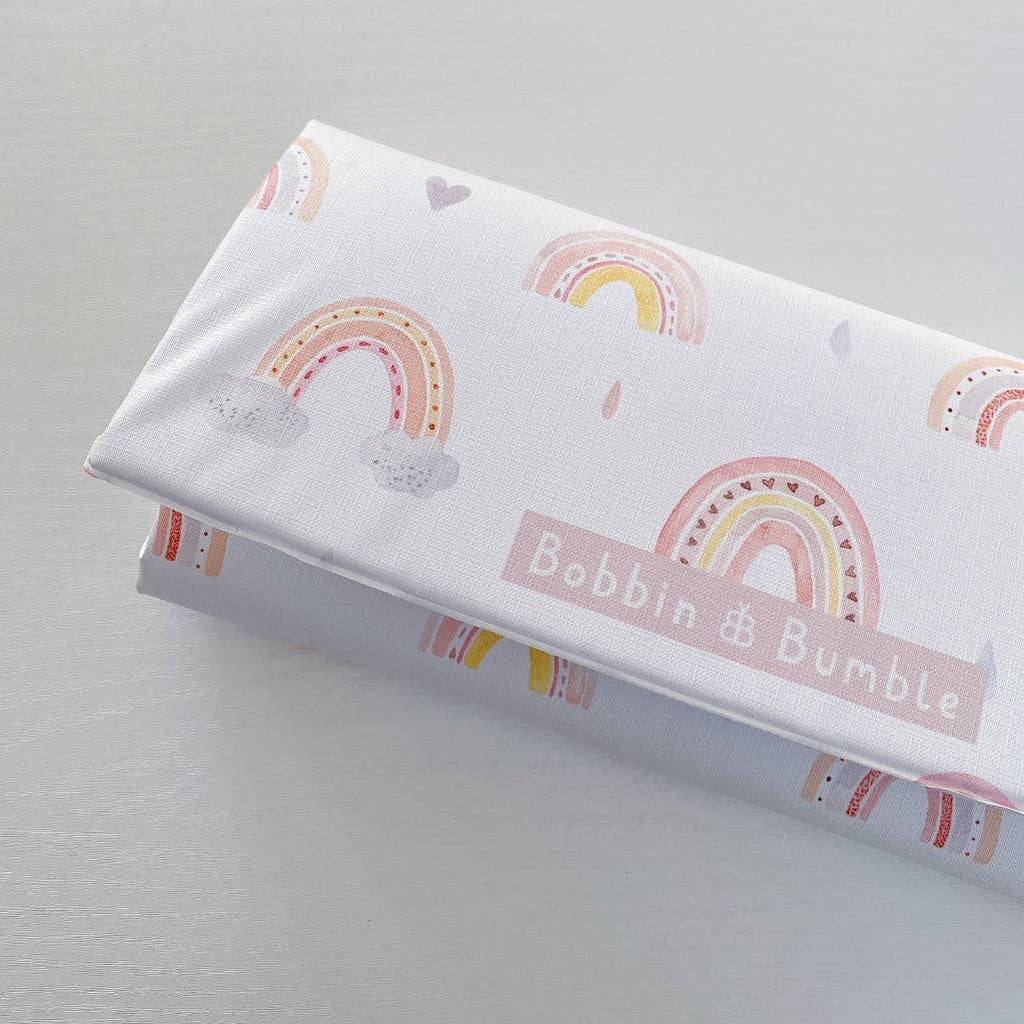 Travel Baby Changing Mat | Pink Daisy Print | Handmade UK