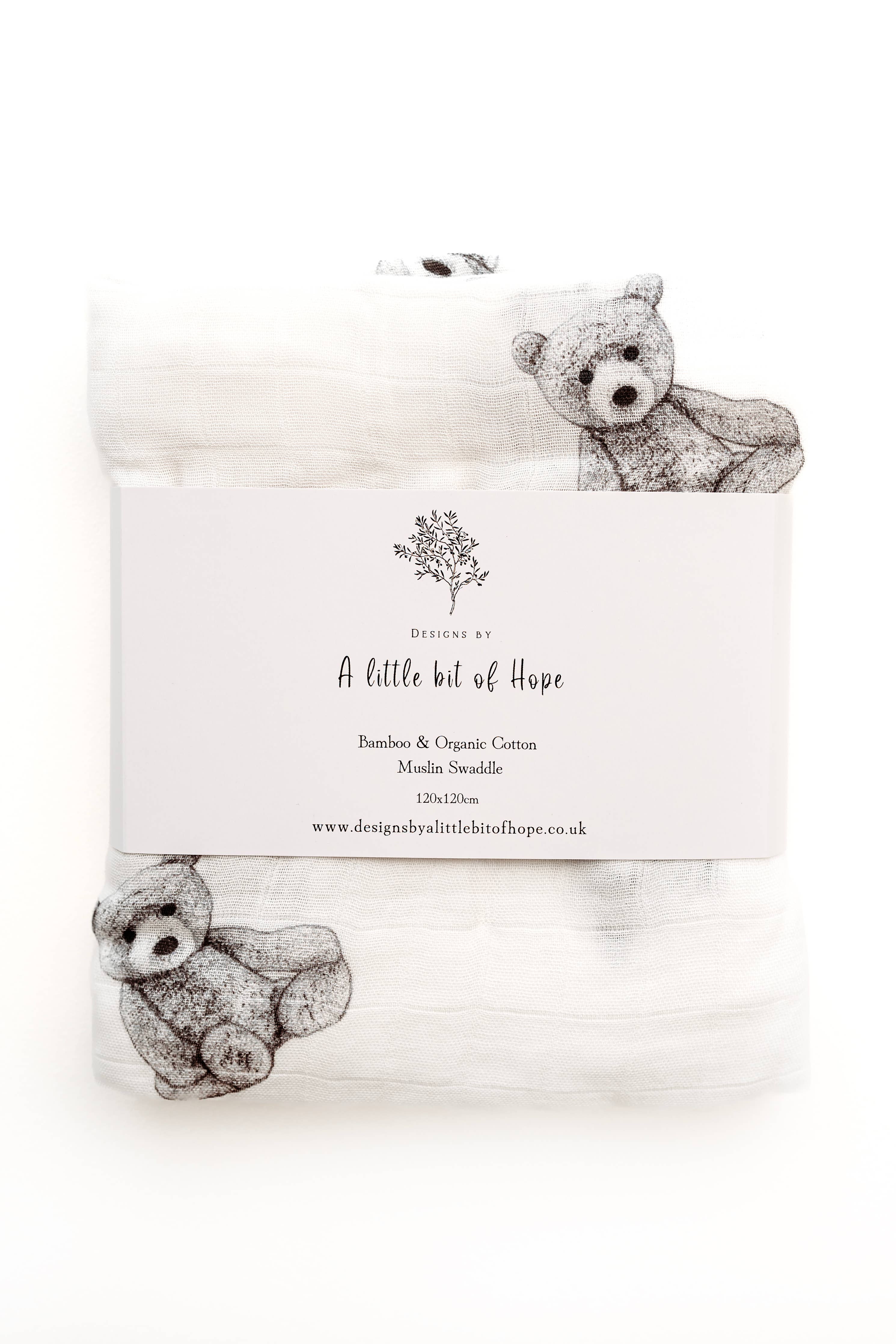 Teddy Bear Muslin blanket