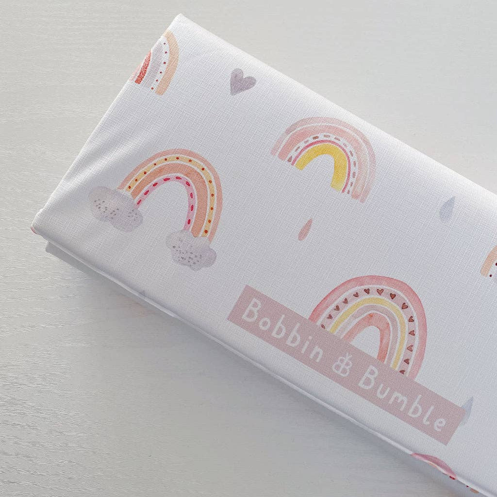 Travel Baby Changing Mat | Pink Daisy Print | Handmade UK