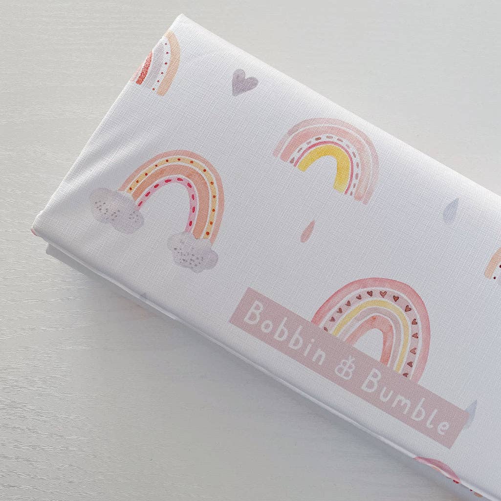 Travel Baby Changing Mat | Pink Daisy Print | Handmade UK