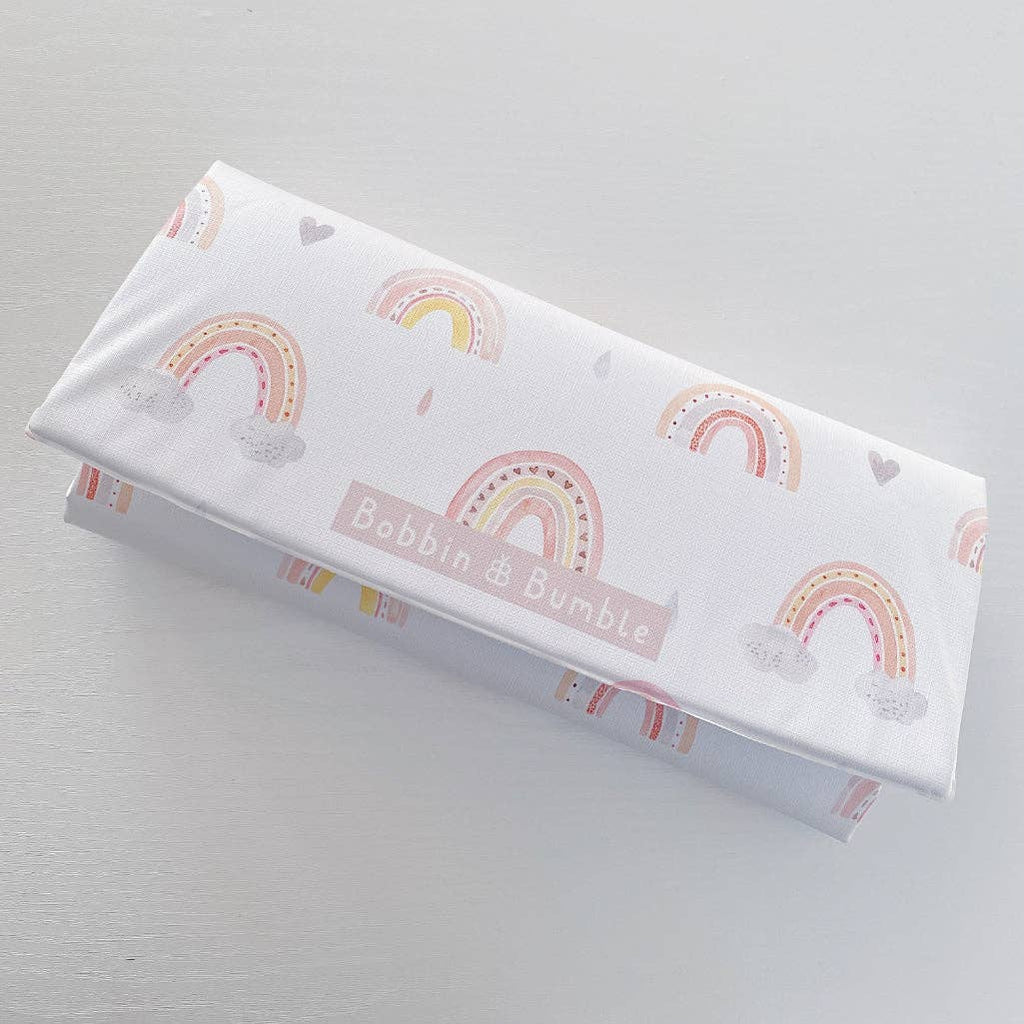 Travel Baby Changing Mat | Pink Daisy Print | Handmade UK