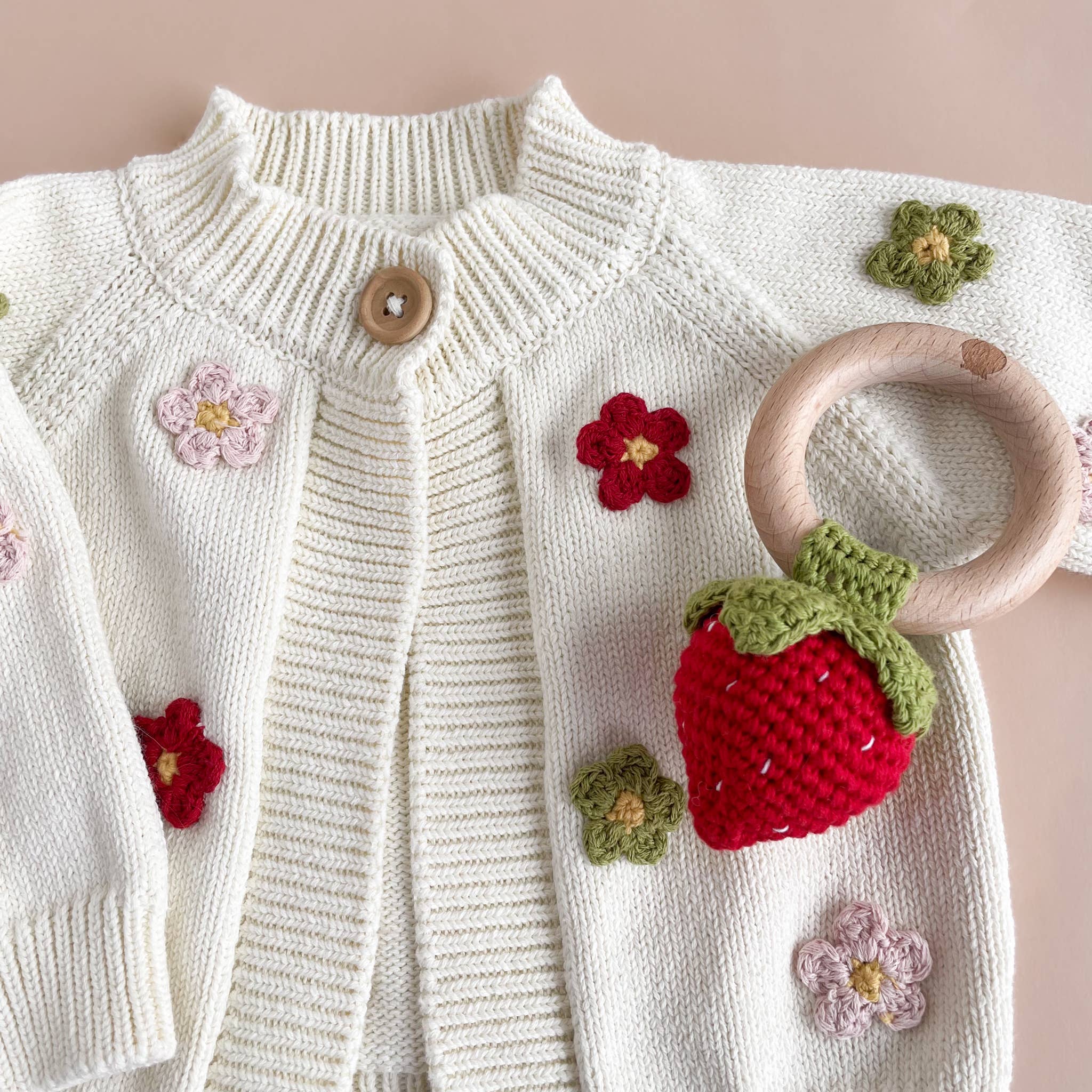 Strawberry Crochet Rattle