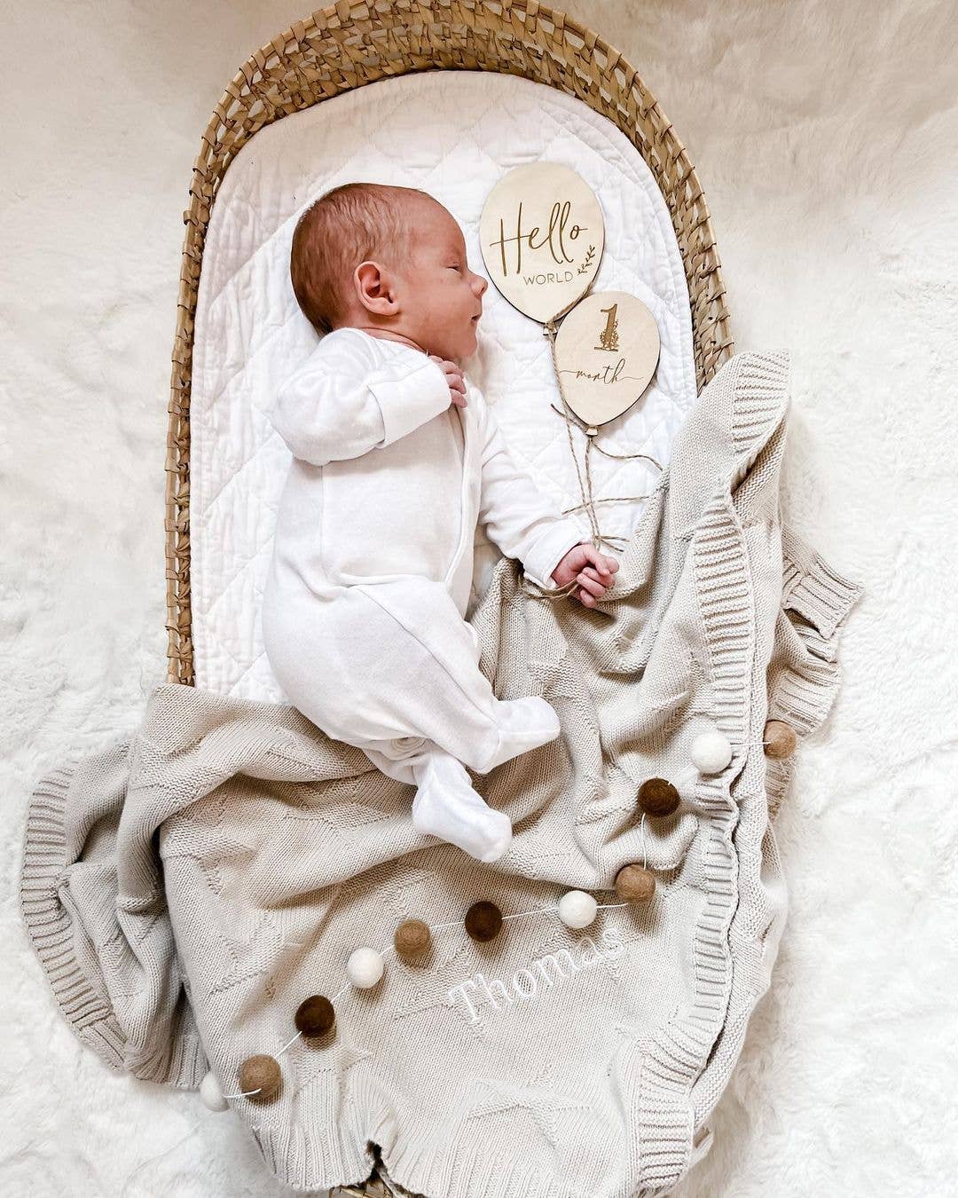 Hello World - Baby Announcement Plaque Balloon: Loose