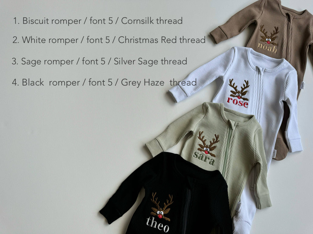 Christmas Reindeer Zip Sleepsuit: Biscuit / 12-18 months