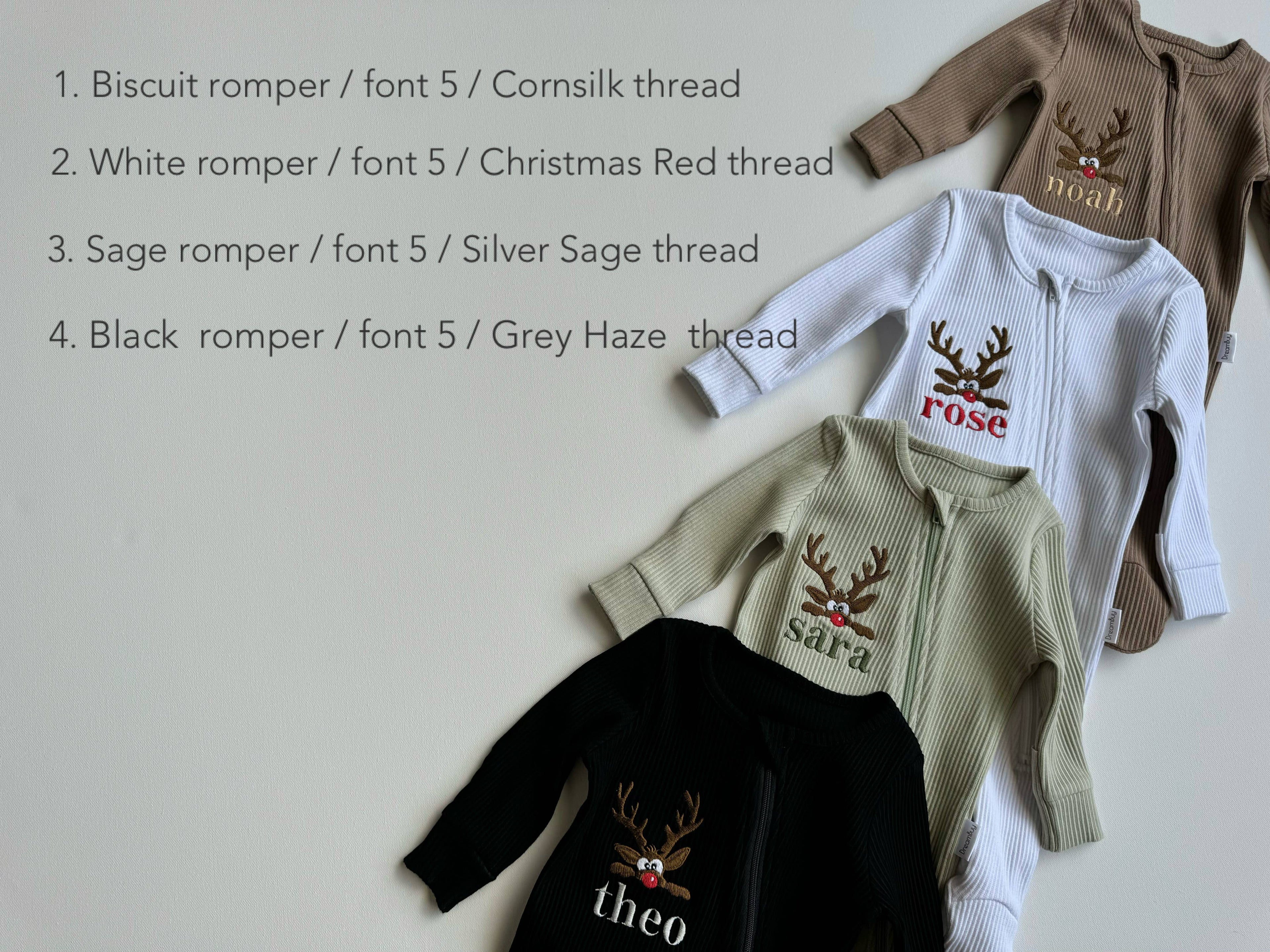 Christmas Reindeer Zip Sleepsuit: Biscuit / 12-18 months