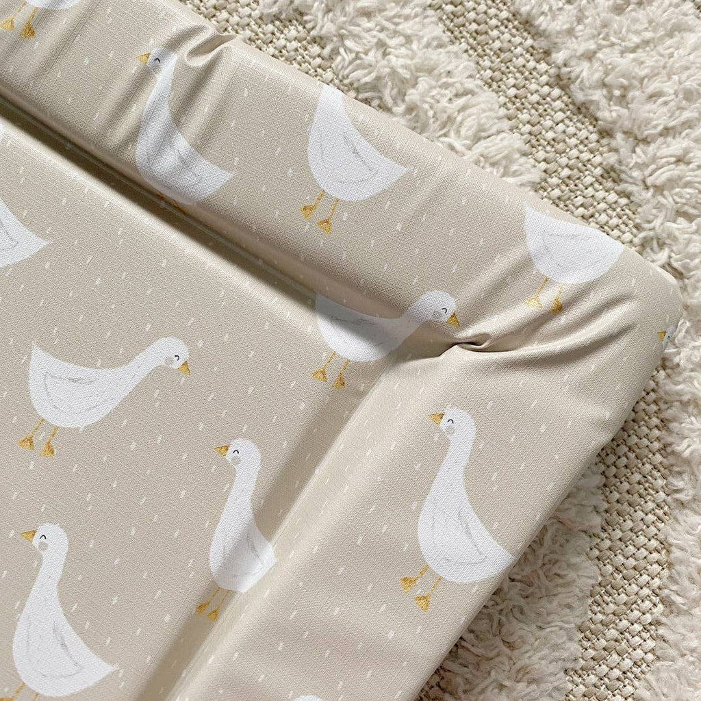 Baby Changing Mat | White Goose Unisex Print | Handmade UK