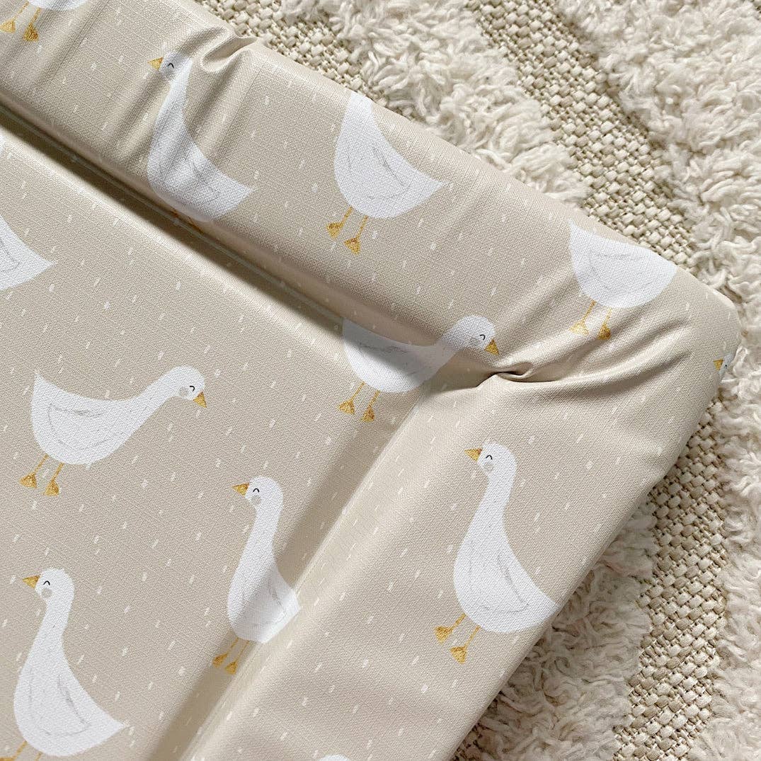 Baby Changing Mat | White Goose Unisex Print | Handmade UK