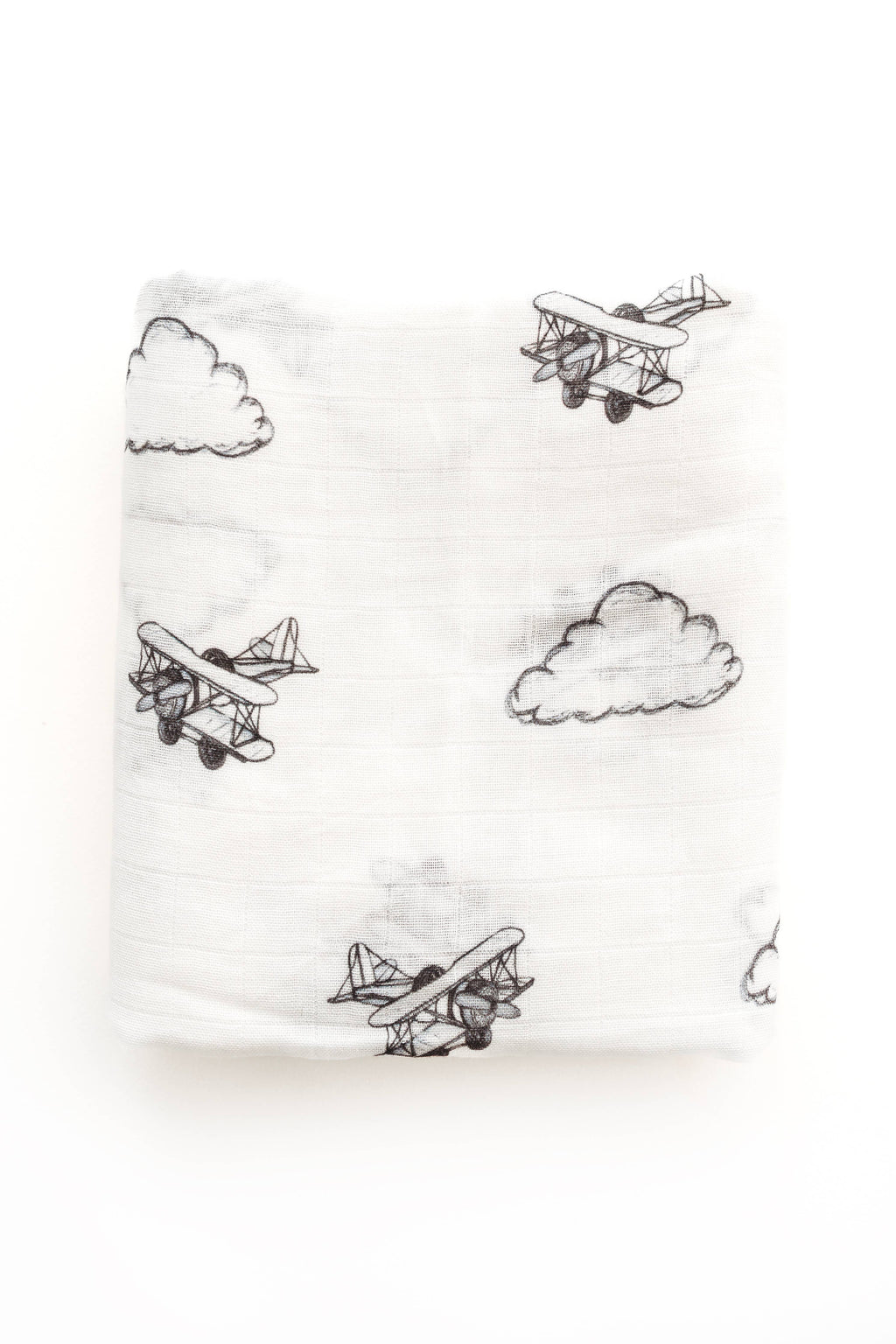 Up in the clouds - Airplane & clouds muslin blanket