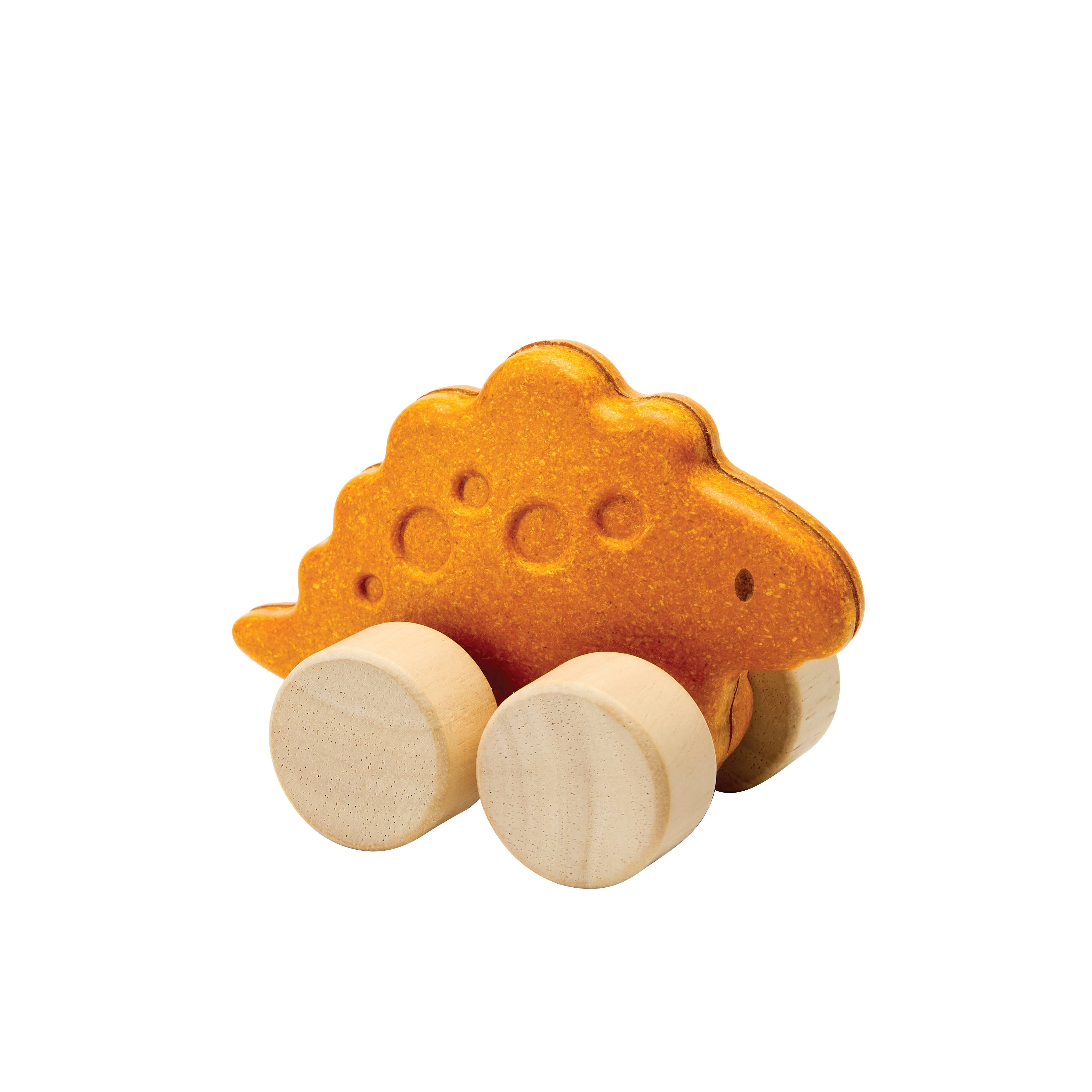 PlanToys Stego Dino Car Push Along Wooden Toy