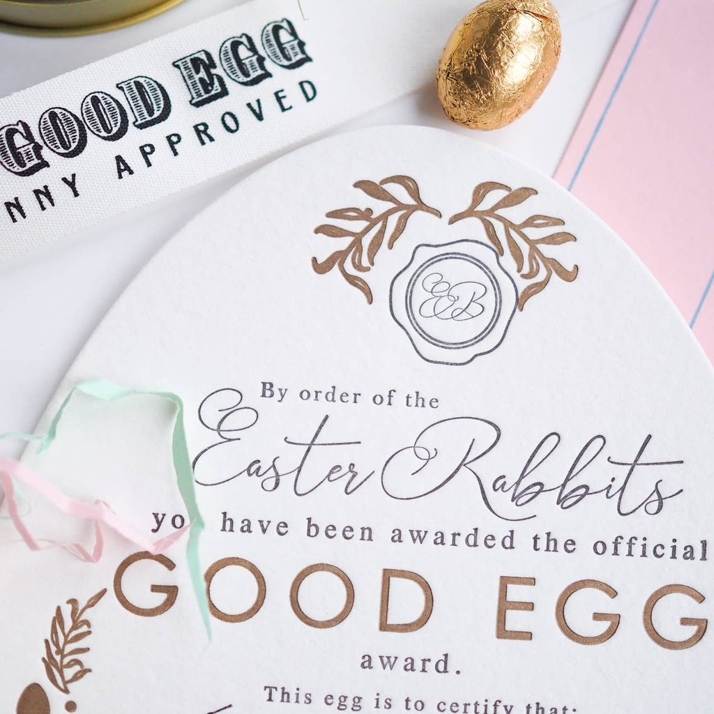 Good egg Easter certificate