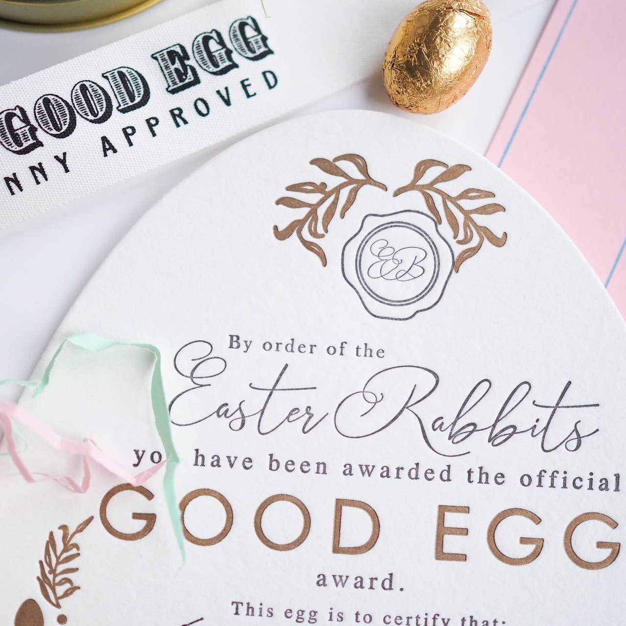 Good egg Easter certificate