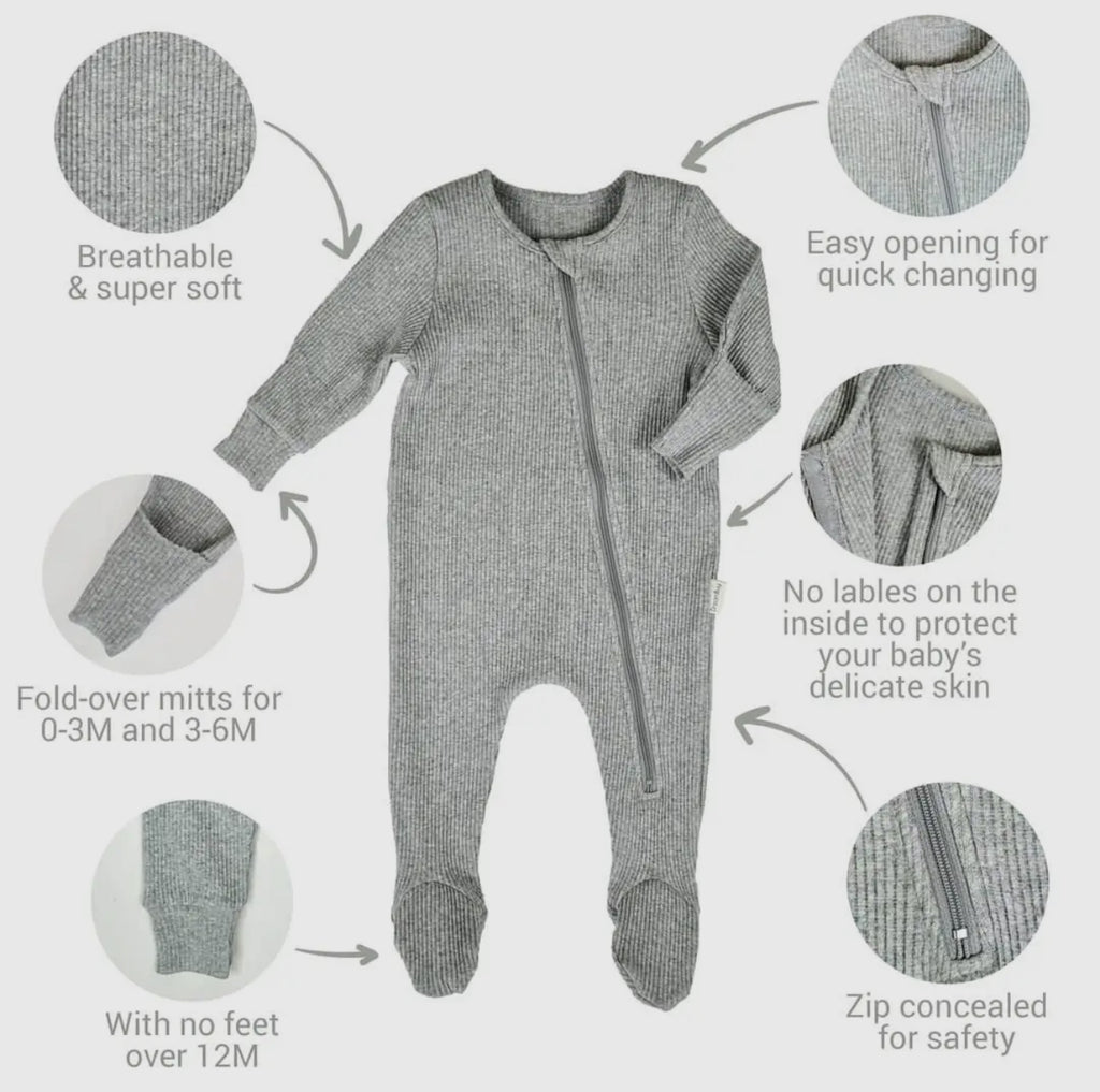 Ribbed Baby Sleepsuit