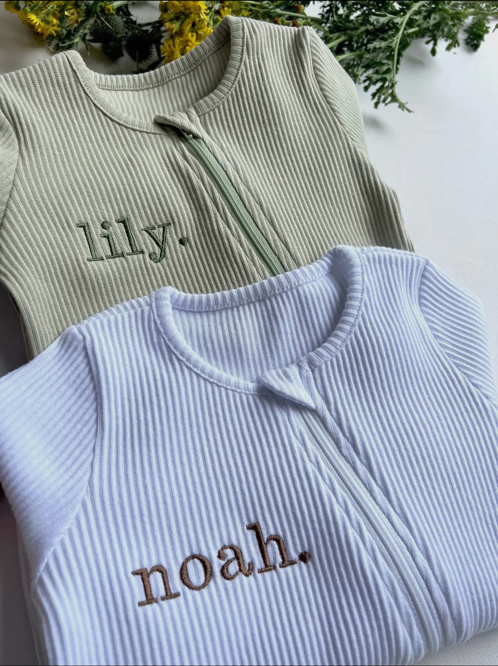 Ribbed Baby Sleepsuit