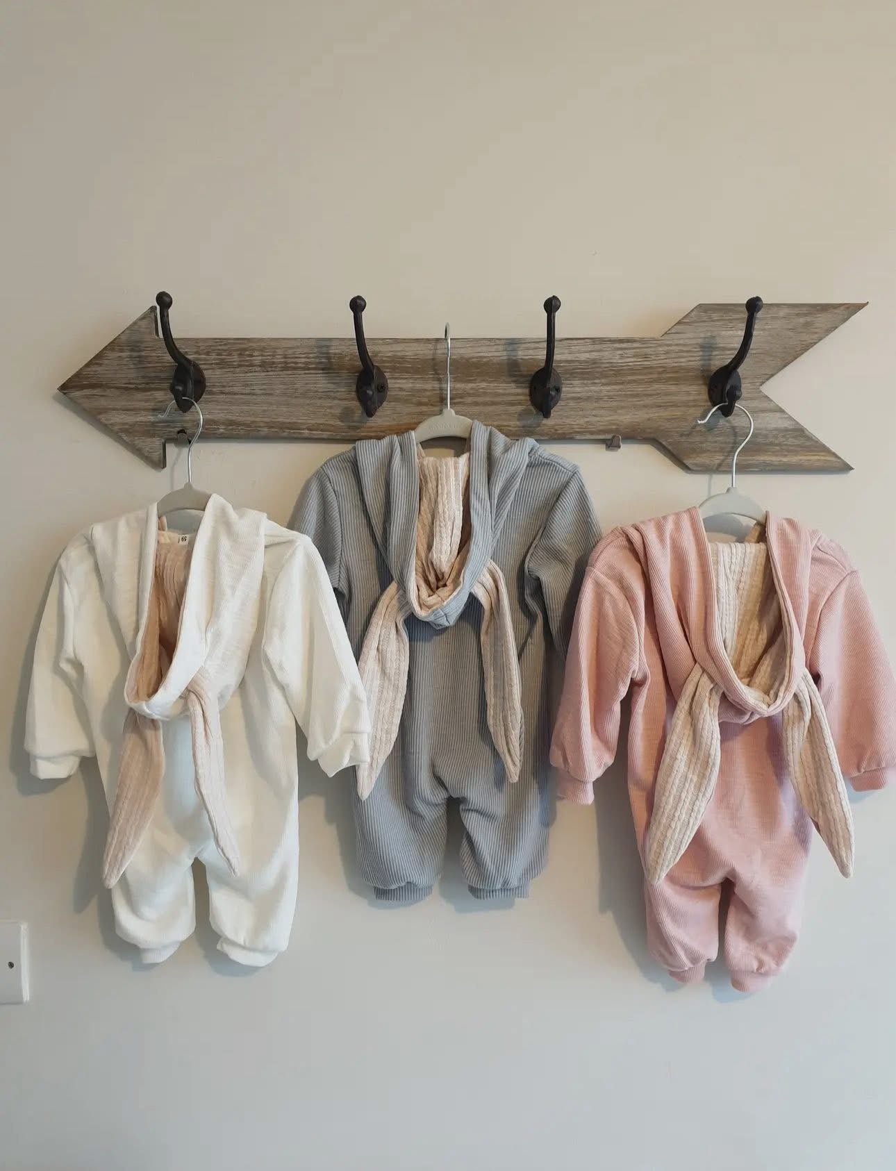 Ribbed Zip Bunny Romper PINK