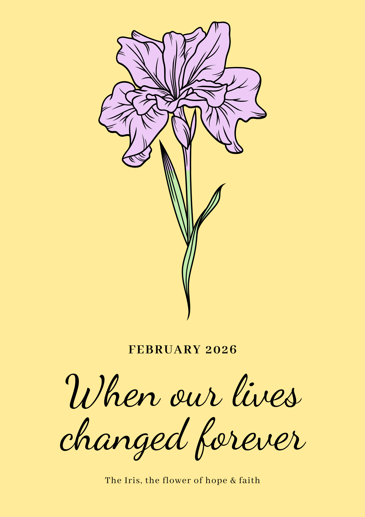 February Birth Flower Print