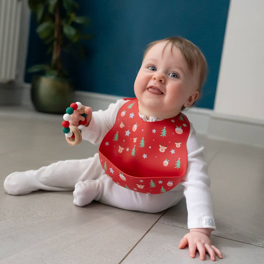 Christmas silicone and wood teether