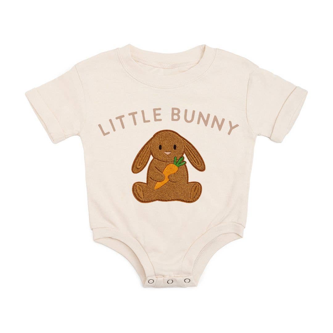 Little Bunny Patch Easter Short Sleeve Romper